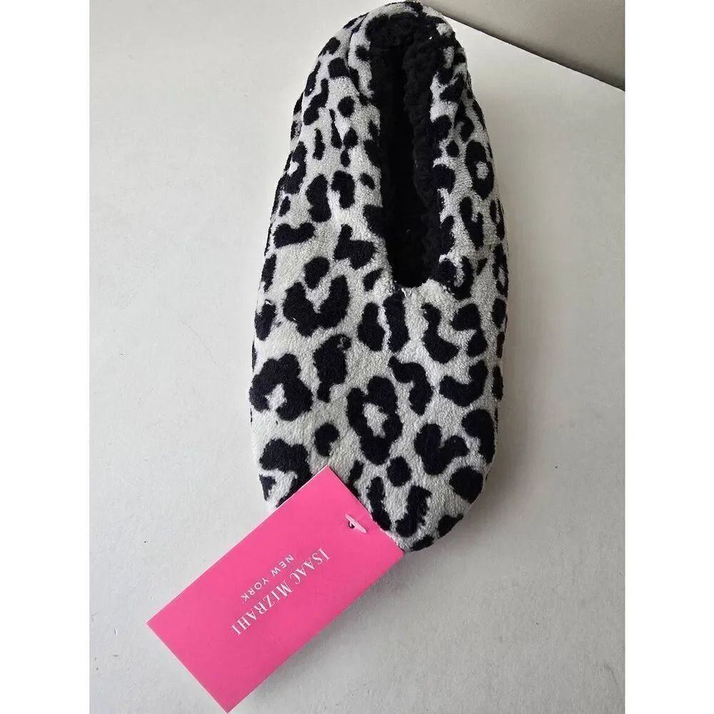 Isaac Mizrahi Slippers Animal print Fuzzy Sz L